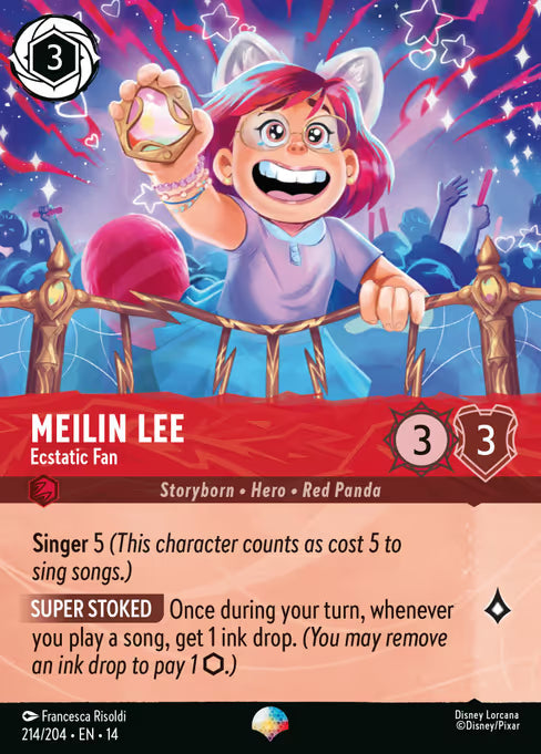 Meilin Lee - Ecstatic Fan Disney Lorcana card