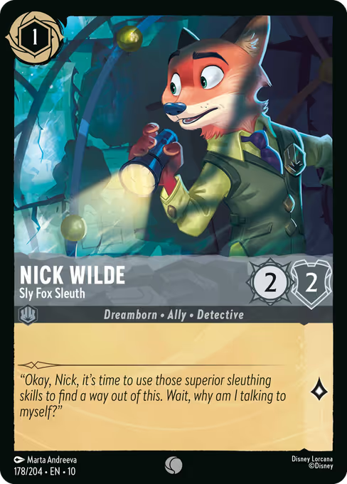 Nick Wilde - Sly Fox Sleuth Disney Lorcana card
