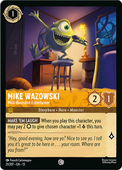 Mike Wazowski - Well-Rounded Entertainer Disney Lorcana card
