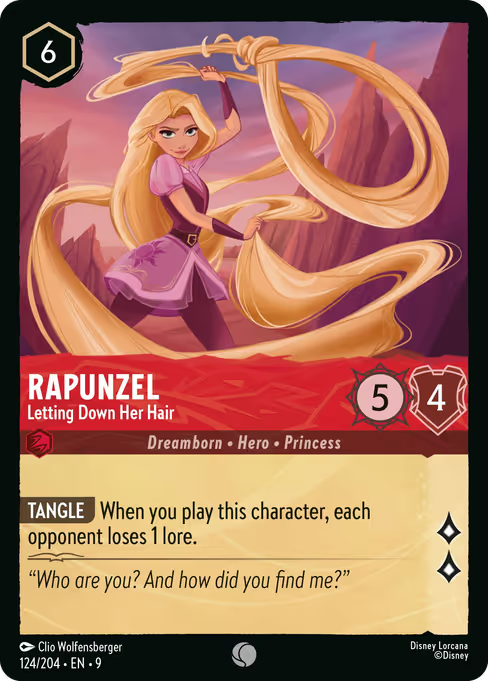 Rapunzel - Letting Down Her Hair Disney Lorcana card