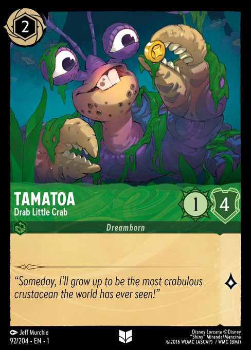 Tamatoa - Drab Little Crab Disney Lorcana card