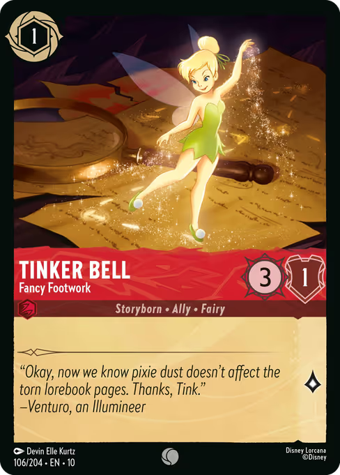 Tinker Bell - Fancy Footwork Disney Lorcana card