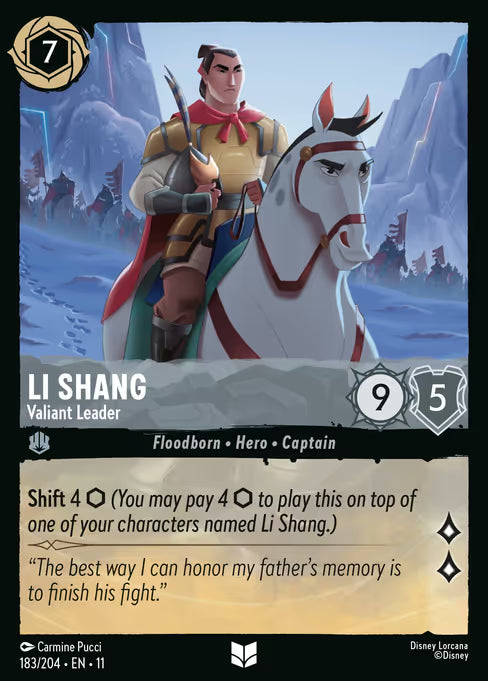 Li Shang - Valiant Leader Disney Lorcana card