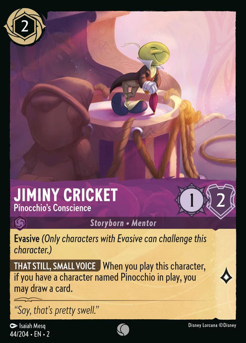 Jiminy Cricket - Pinocchio's Conscience Disney Lorcana card