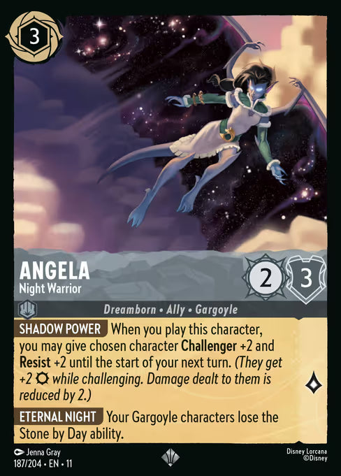 Angela - Night Warrior Disney Lorcana card