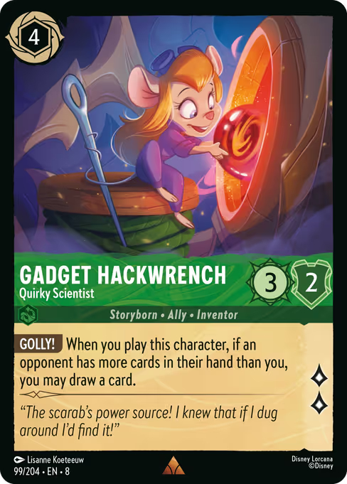 Gadget Hackwrench - Quirky Scientist Disney Lorcana card