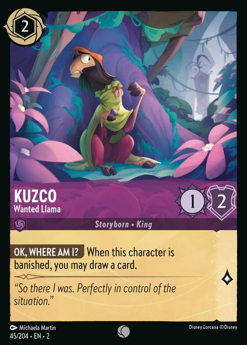 Kuzco - Wanted Llama Disney Lorcana card