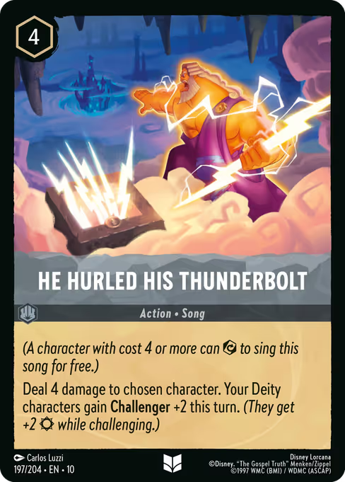 He Hurled His Thunderbolt Disney Lorcana card