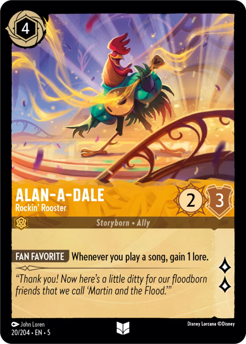 Alan-a-Dale - Rockin' Rooster Disney Lorcana card