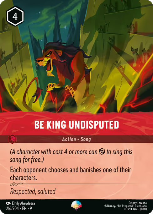 Be King Undisputed Disney Lorcana card