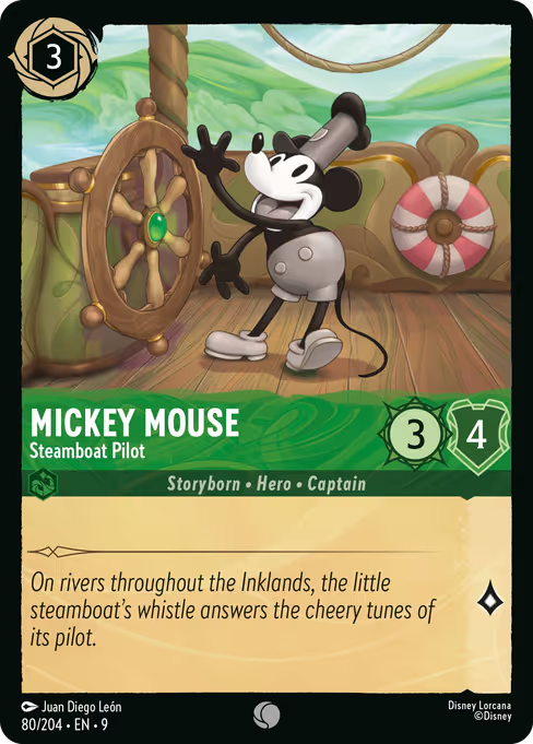 Mickey Mouse - Steamboat Pilot Disney Lorcana card