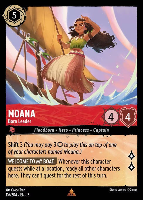 Moana - Born Leader Disney Lorcana card