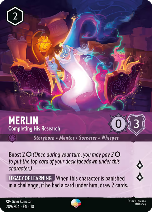 Merlin - Completing His Research Disney Lorcana card