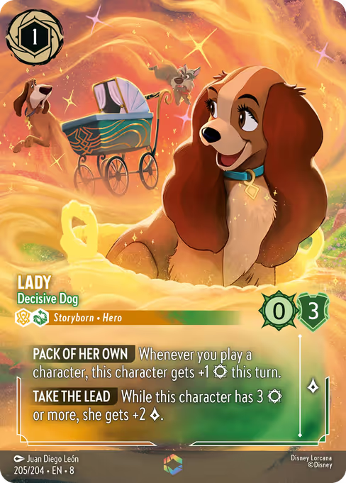 Lady - Decisive Dog Disney Lorcana card