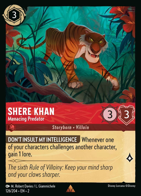 Shere Khan - Menacing Predator Disney Lorcana card