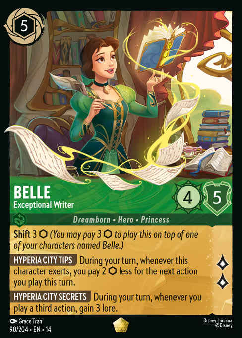 Belle - Exceptional Writer Disney Lorcana card