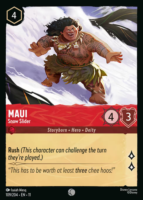 Maui - Snow Slider Disney Lorcana card