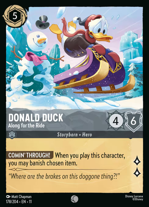 Donald Duck - Along for the Ride Disney Lorcana card