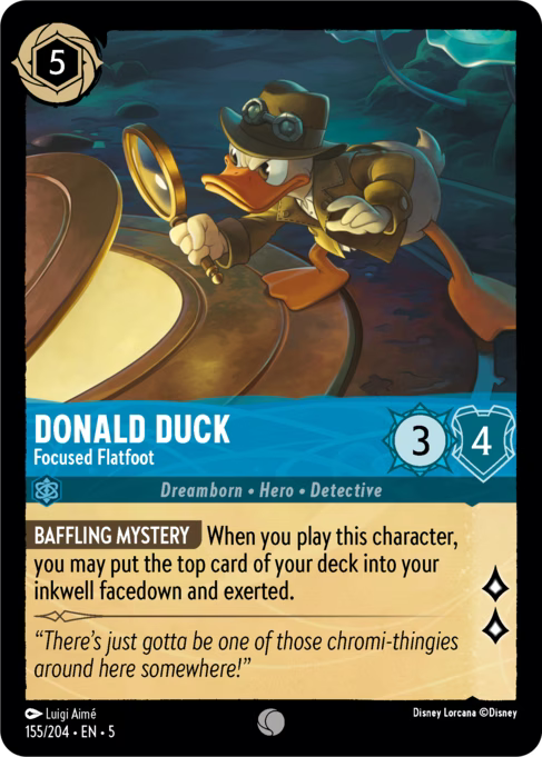 Donald Duck - Focused Flatfoot Disney Lorcana card