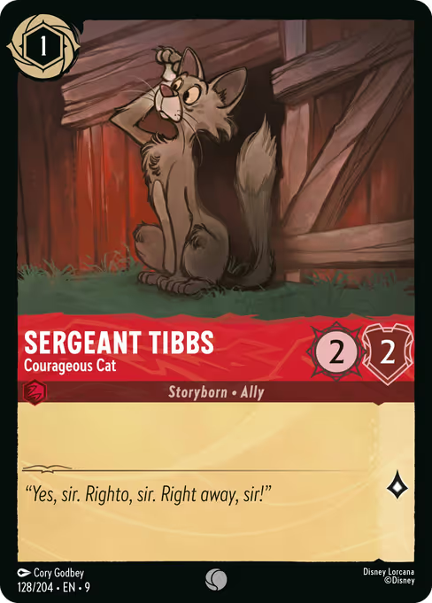 Sergeant Tibbs - Courageous Cat Disney Lorcana card