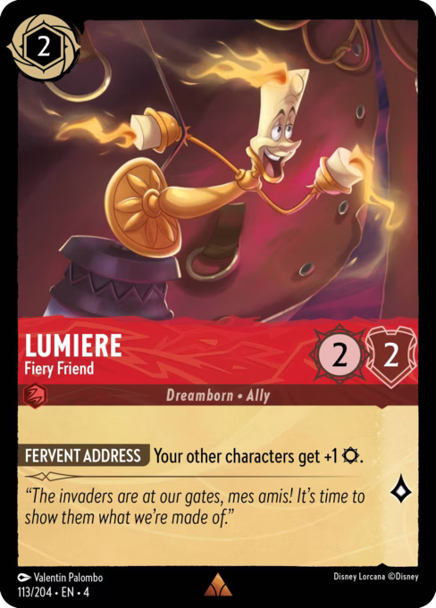 Lumiere - Fiery Friend Disney Lorcana card