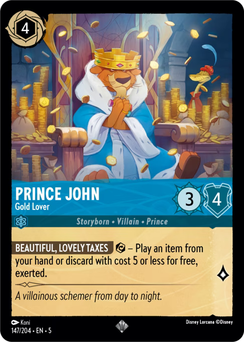 Prince John - Gold Lover Disney Lorcana card
