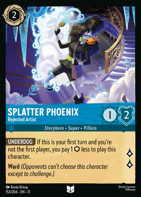 Splatter Phoenix - Rejected Artist Disney Lorcana card