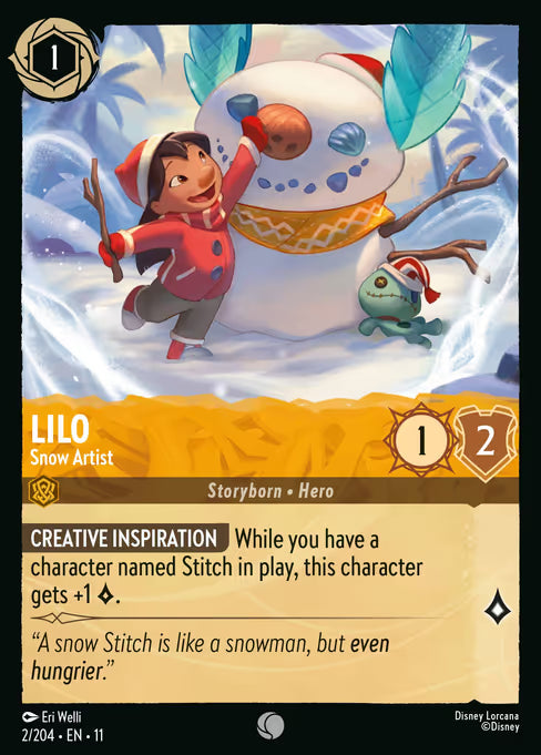 Lilo - Snow Artist Disney Lorcana card