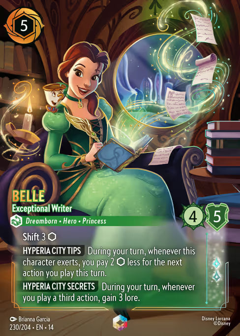 Belle - Exceptional Writer Disney Lorcana card