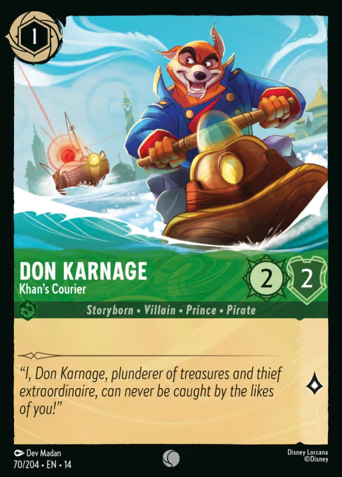 Don Karnage - Khan's Courier Disney Lorcana card