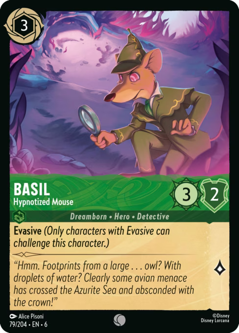 Basil - Hypnotized Mouse Disney Lorcana card