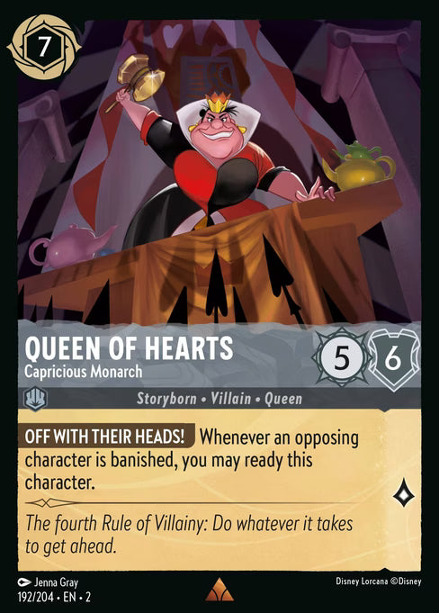 Queen of Hearts - Capricious Monarch Disney Lorcana card