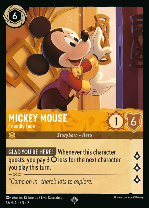 Mickey Mouse - Friendly Face Disney Lorcana card
