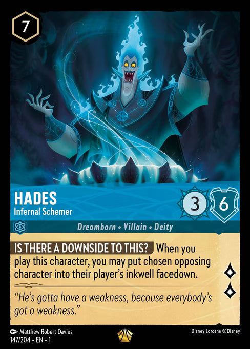 Hades - Infernal Schemer Disney Lorcana card