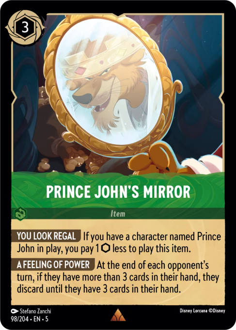 Prince John's Mirror Disney Lorcana card