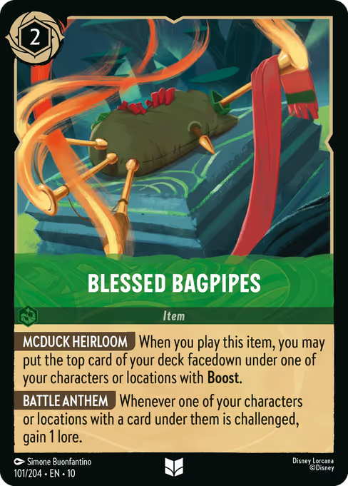 Blessed Bagpipes Disney Lorcana card