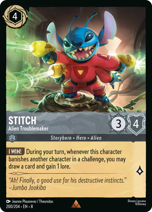 Stitch - Alien Troublemaker Disney Lorcana card