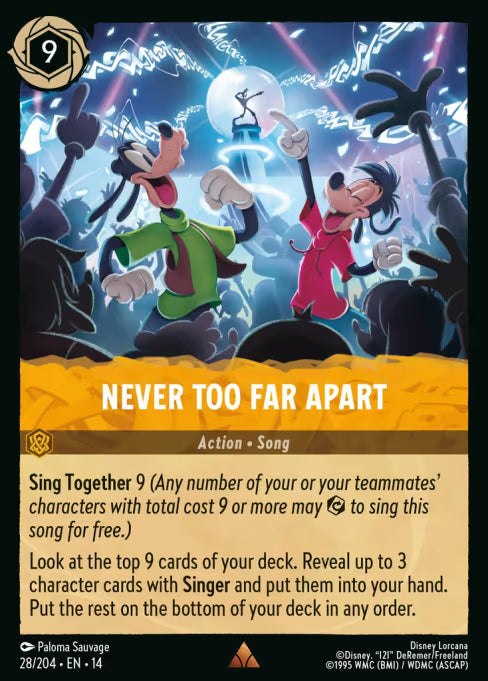 Never Too Far Apart Disney Lorcana card