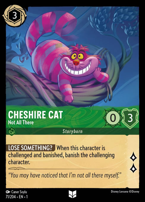 Cheshire Cat - Not All There Disney Lorcana card