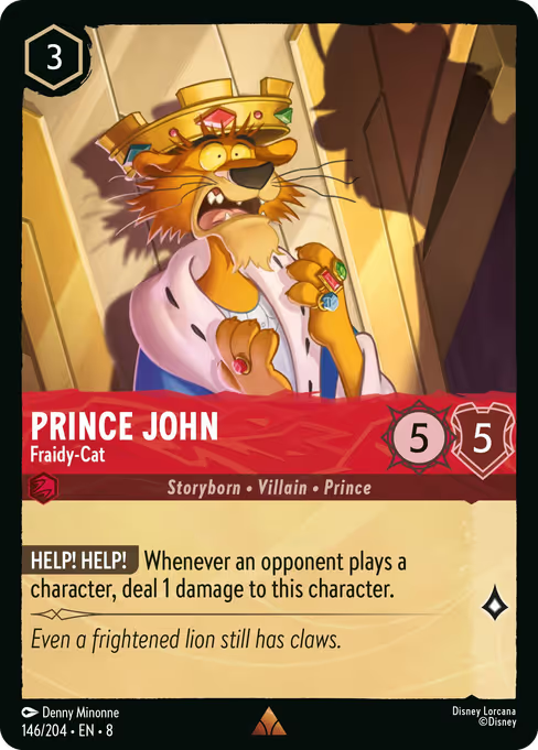 Prince John - Fraidy-Cat Disney Lorcana card