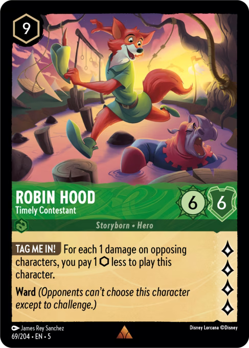 Robin Hood - Timely Contestant Disney Lorcana card