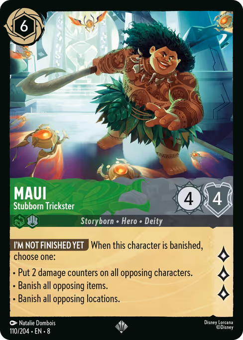 Maui - Stubborn Trickster Disney Lorcana card