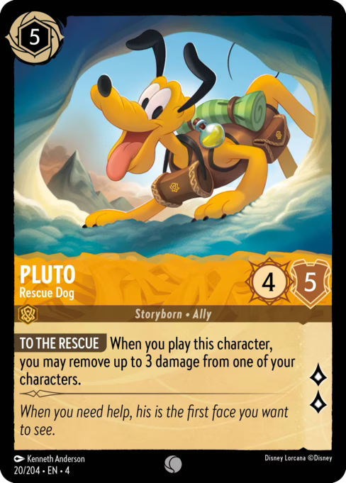 Pluto - Rescue Dog Disney Lorcana card