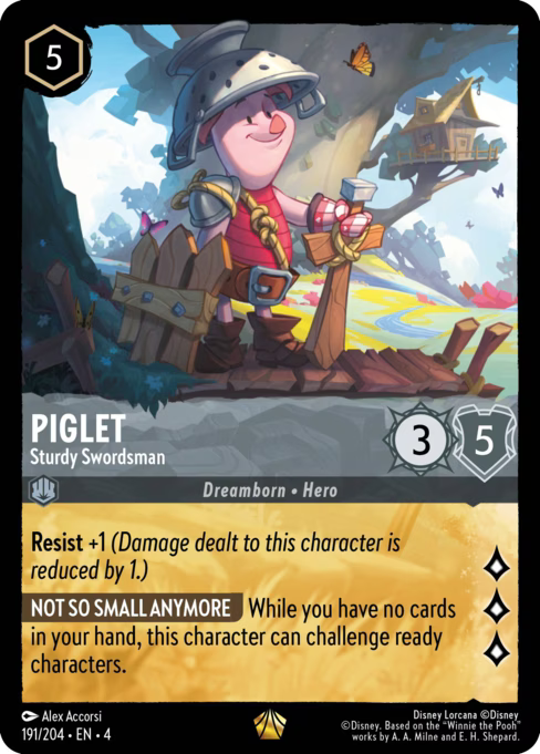 Piglet - Sturdy Swordsman Disney Lorcana card