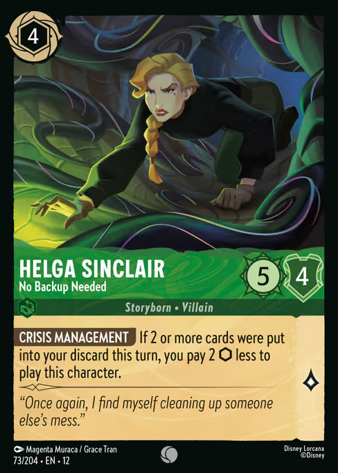 Helga Sinclair - No Backup Needed Disney Lorcana card