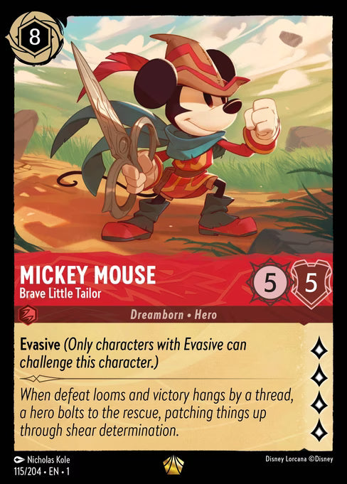 Mickey Mouse - Brave Little Tailor Disney Lorcana card