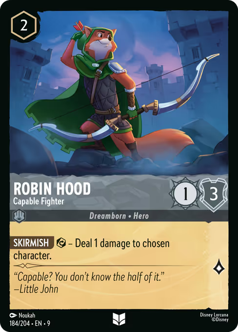 Robin Hood - Capable Fighter Disney Lorcana card