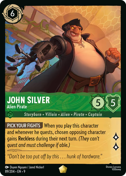 John Silver - Alien Pirate Disney Lorcana card