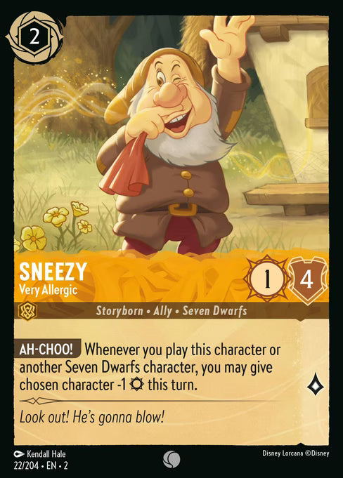 Sneezy - Very Allergic Disney Lorcana card