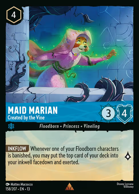 Maid Marian - Created by the Vine Disney Lorcana card